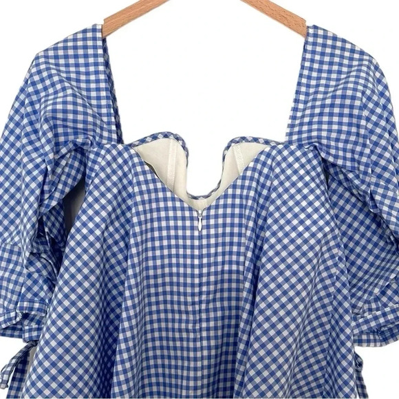 Caroline Constas Gabriella Off The Shoulder
Check Gingham Bustier Top Small - Picture 7 of 11